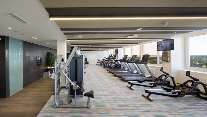 Well-equipped gym with a view - Fitness Centre Club 26 at Radisson Blu Hotel Olümpia, Tallinn